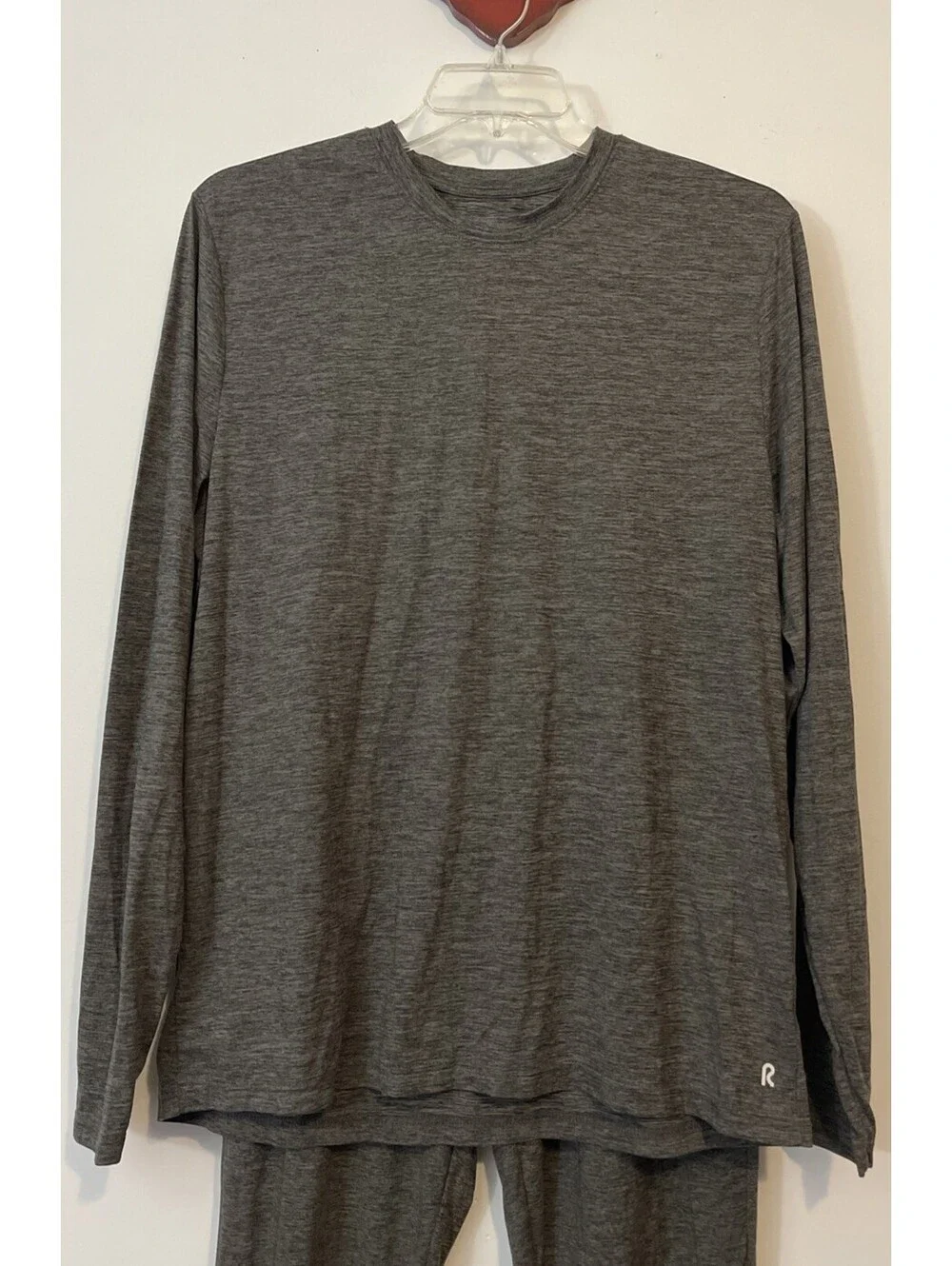 Right Of Way Mens Large Gray Long-Sleeved Lounge Shirt & Jogger Pant Set! A5229